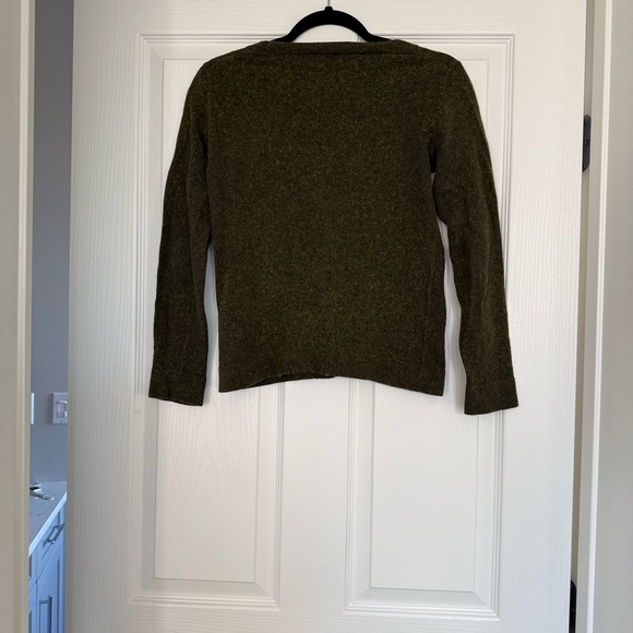 J CREW Cotton Wool Crewneck Teddie Sweater in Dark Green - Picture 3 of 6